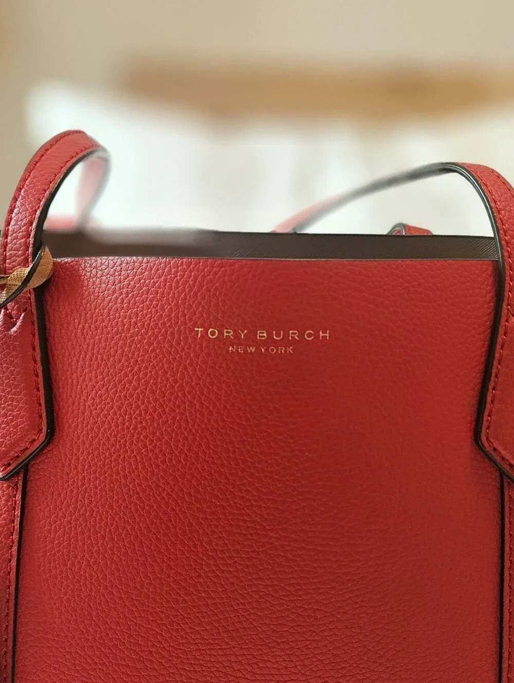 Tory Burch Perry Triple-Compartment Tote in Brilliant Red